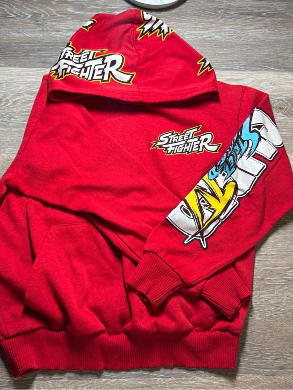 Red Graphic Hoodie for Kids - Logo & Sleeve Art
